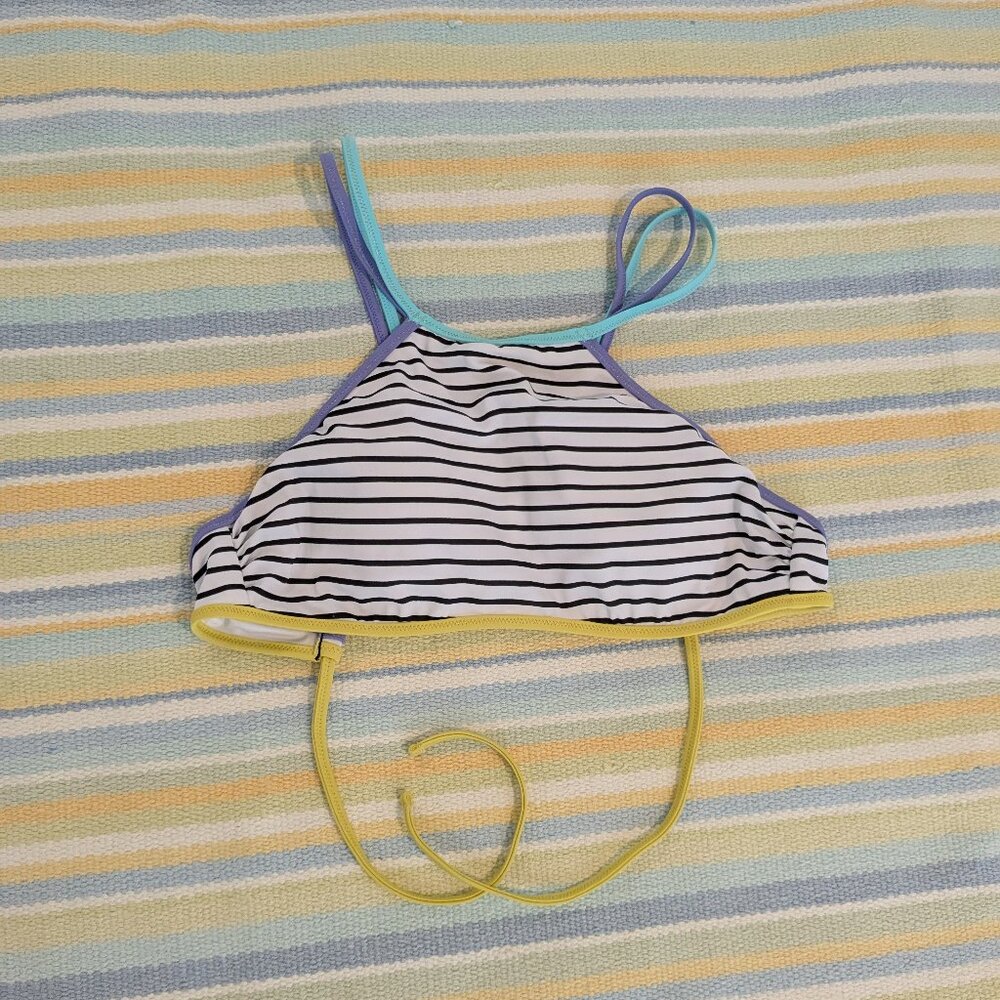 💙 Victoria's Secret Striped High-neck Bikini Top Small